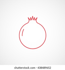 Garnet Red Line Icon On White Background