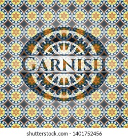 Garnish arabic style emblem. Arabesque decoration.