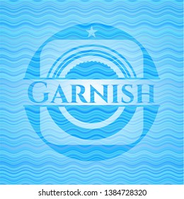 Garnish water concept badge background. Vector Illustration. Detailed.