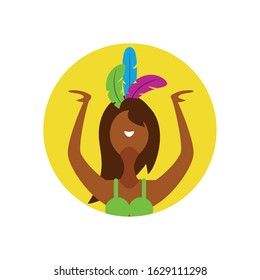 Garota from brazil design, Brazilian carnival culture tourism travel south latin america country and traditional theme Vector illustration