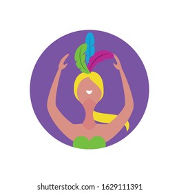 Garota from brazil design, Brazilian carnival culture tourism travel south latin america country and traditional theme Vector illustration