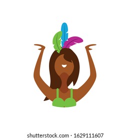 Garota from brazil design, Brazilian carnival culture tourism travel south latin america country and traditional theme Vector illustration