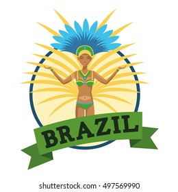 Garota cartoon of brazil design