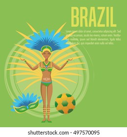 Garota cartoon of brazil design