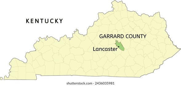 Ubicación en el mapa de Lancaster, Condado de Garrard y ciudad de Lancaster