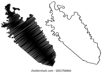 Garrard County, Kentucky (U.S. county, United States of America, USA, U.S., US) map vector illustration, scribble sketch Garrard map