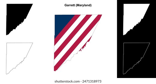 Garrett County (Maryland) outline map set