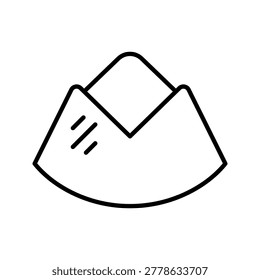 Garrison cap icon. Military and uniform line symbol. Black and white.