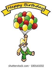 Gartenzwerg fliegt an Balloons svg
