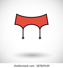 Garter belt. Flat icon on the white background for web and mobile applications. Vector illustration.