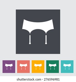 Garter belt. Single flat icon on the button. Vector illustration.