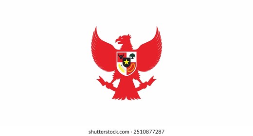 Diseño del logotipo del Vector del pájaro de Garuda como símbolo de Pancasila