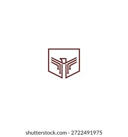Garuda pássaro logotipo ícone design ilusão tecnologia