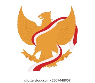 garuda bird symbol. garuda bird and indonesian flag. indonesian independence day background