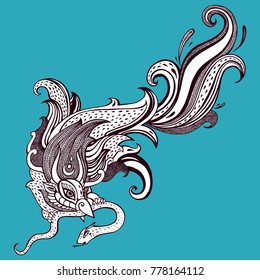 Garuda bird. Vector hand drawn illustration