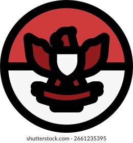 garuda emblem outline style icon design