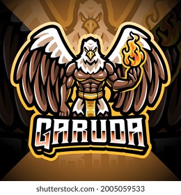 Diseño del logotipo de mascota de esport de Garuda