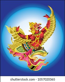 Garuda fly big bird in Legend of Thailand