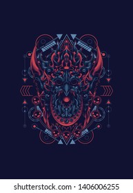 garuda jatayu balinese with sacred geometry pattern