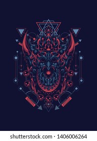 garuda jatayu balinese with sacred geometry pattern