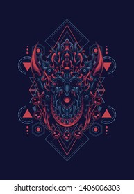 garuda jatayu balinese with sacred geometry pattern