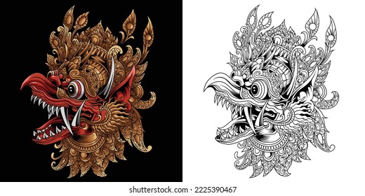 garuda jatayu balinese vector illustration