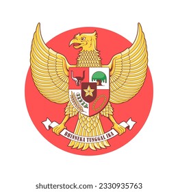 garuda pancasila emblem logo vector means indonesian national emblem