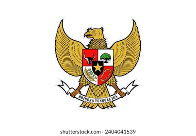 Garuda Pancasila Indonesia-nationales Emblem einzeln auf weißem Hintergrund, Vektorgrafik