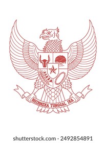 Garuda Pancasila Indonesien National Symbol Vektorgrafik Umriss