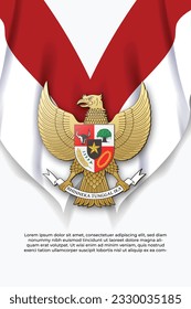 garuda pancasila and indonesian national flag illustration indonesian independence day template