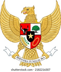 Garuda Pancasila, logo of Indonesia vector illustration