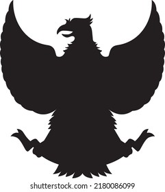 garuda pancasila silhouette illustration, indonesia.
