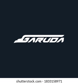 Garuda Typografie-Logo schwarz