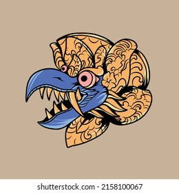 garuda vector illustration is suitable for t-shirt branding, advertising and other uses