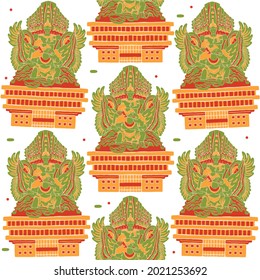 Garuda Wisnu Kencana Seamless Pattern in flat design style