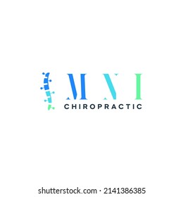 Garut West Java, Indonesia. April 1 2022. MNI Letter Spinal Column For Chiropractic Therapy Logo Design Graphic Concept Vector Illustration