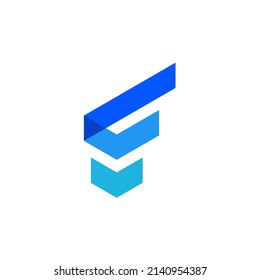 Garut West Java, Indonesia. March 31 2022. Letter F Wordmark Blue portal Modern Technology Masculine Logo Design Graphic Concept Vector Illustration