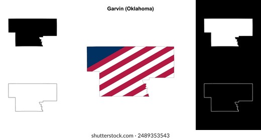 Garvin County (Oklahoma) outline map set