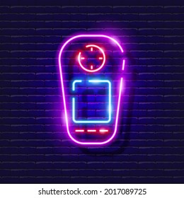 Gas analyzer device neon icon. Vector illustration for design. Repair tool glowing sign. Construction tools concept.