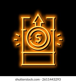 gas asset inflation neon light sign vector. gas asset inflation illustration