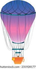 A gas balloon and a basket for movement