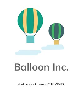 Gas Balloon logo template in green and yellow