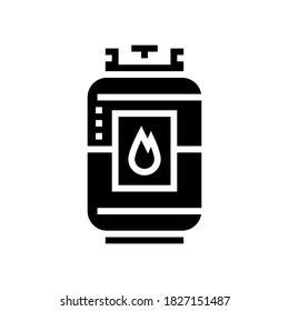 vector de icono de glifo de barril de gas. señal de barril de gas. símbolo de contorno aislado ilustración negra