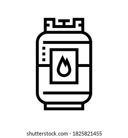 vector de icono de línea de barril de gas. señal de barril de gas. símbolo de contorno aislado ilustración negra