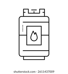 gas barrel line icon vector. gas barrel sign. isolated contour symbol black illustration