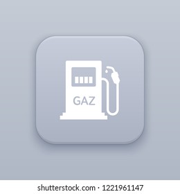 Gas, Benzine button, best vector on a gray background