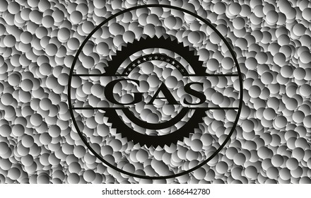 Gas black badge with bubbles background. Vector Illustration. Detailed.