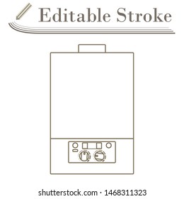 Gas Boiler Icon. Editable Stroke Simple Design. Vector Illustration.