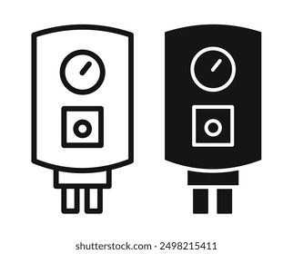 Gas boiler iconicon vector collection in outlined and solid style