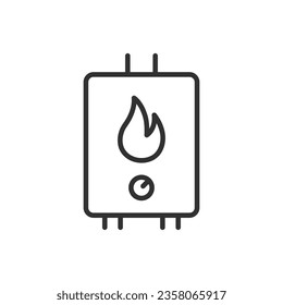 Gas boiler, linear icon. Heater for the home. Line with editable stroke